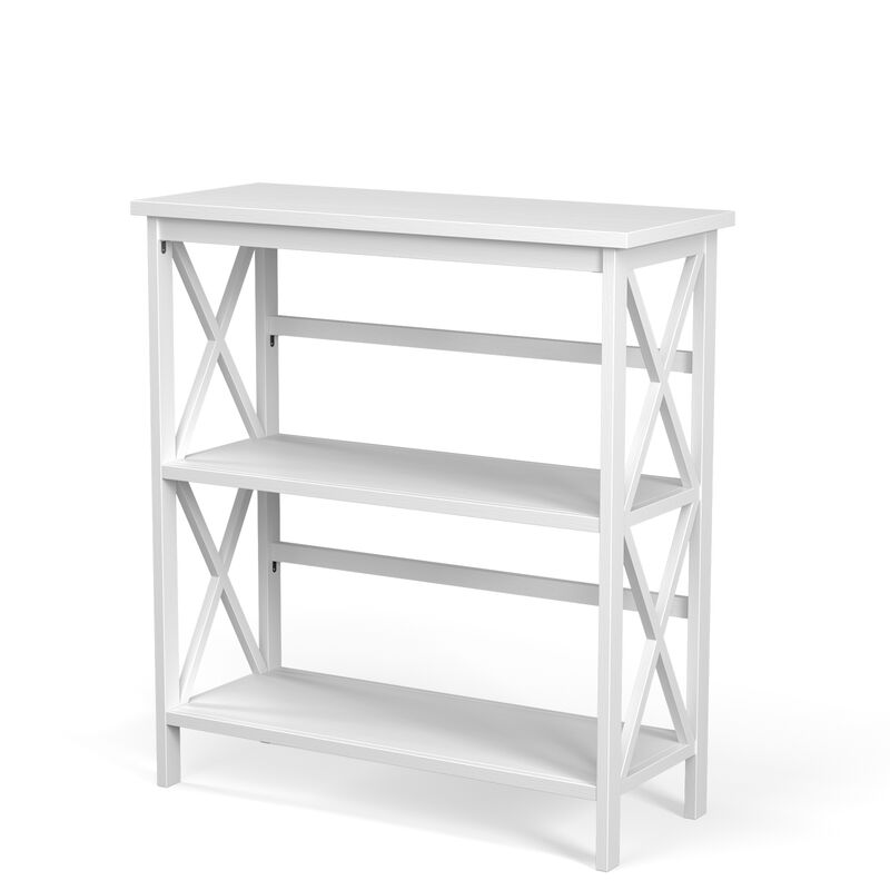 3-Tier Wooden Multi-Functional X-Design Etagere Storage Bookshelf