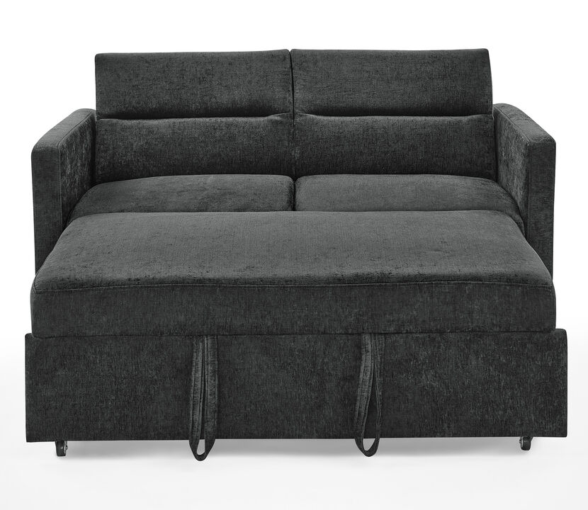 Merax Chenille Loveseats Sofa with Pull-out Bed