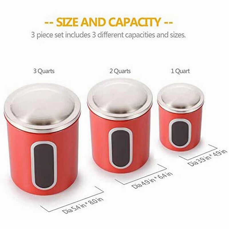 3-Piece Sealed Canister Black