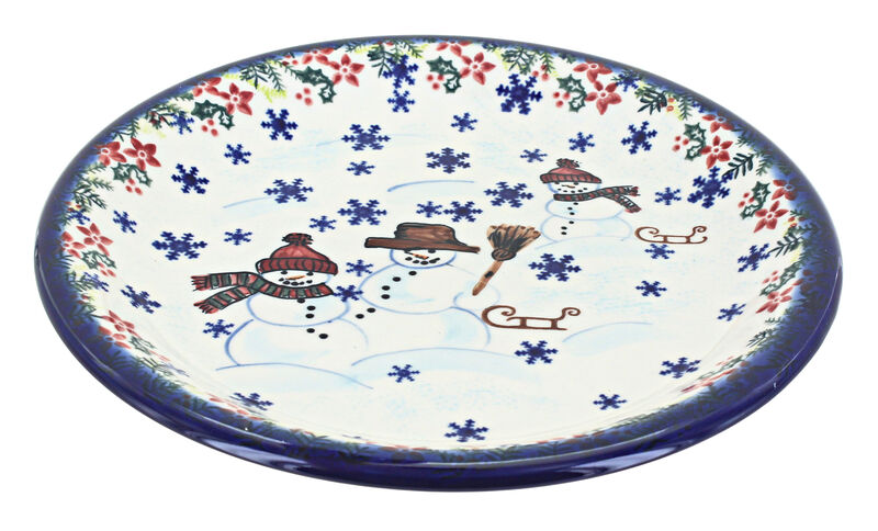 Blue Rose Polish Pottery Reindeer Delight Dinner Plate