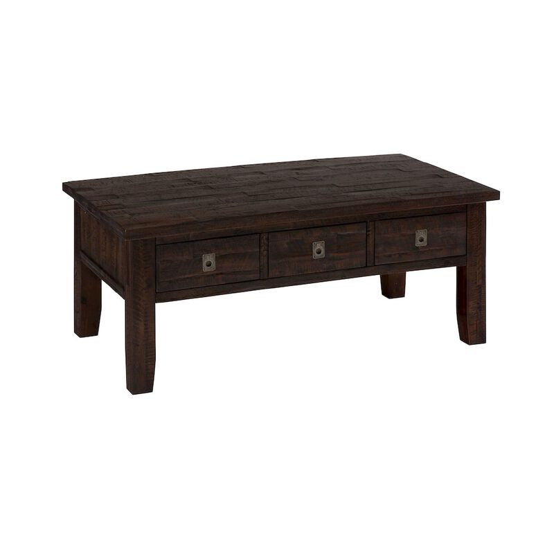 Jofran Kona Grove 48 Distressed Solid Wood Rectangle Coffee Table