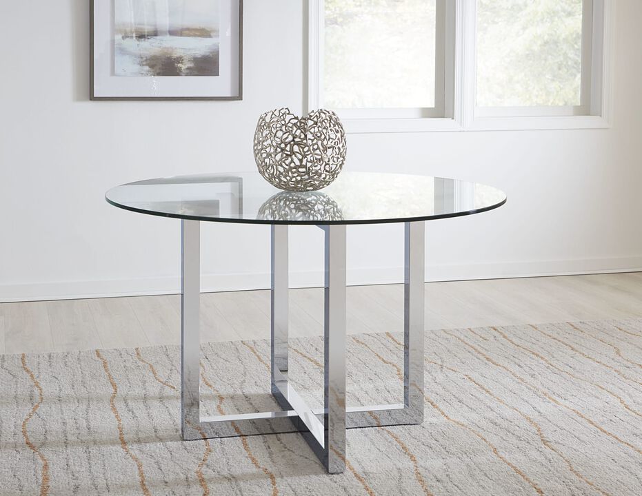 Amalfi 48 inch Round Glass Top Dining Table