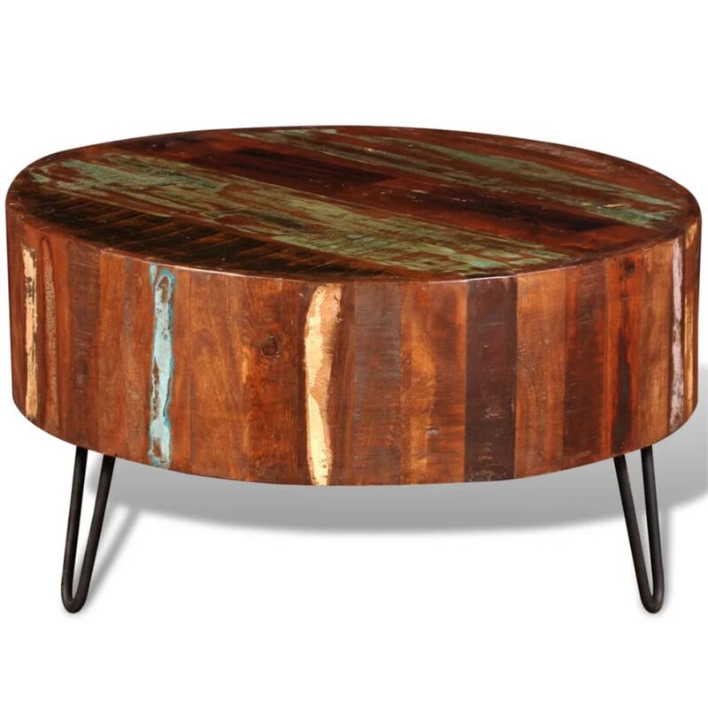 vidaXL Coffee Table Solid Reclaimed Wood Round