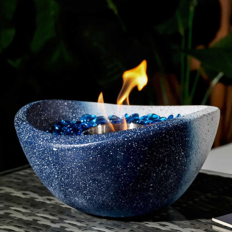 Tabletop Fire Pit with Mixed Color, Outdoor & Indoor Fire Pit, Portable Concrete Fire Pit, Personal Ethanol Fireplace, Outdoor Tabletop Fire Pit, Mini Fire Pit Smokeless Fire Bowl