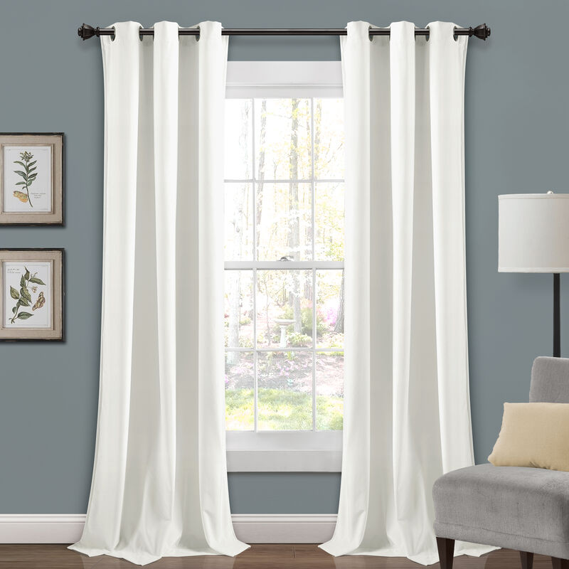 Prima Velvet Solid Light Filtering Window Curtain Panels