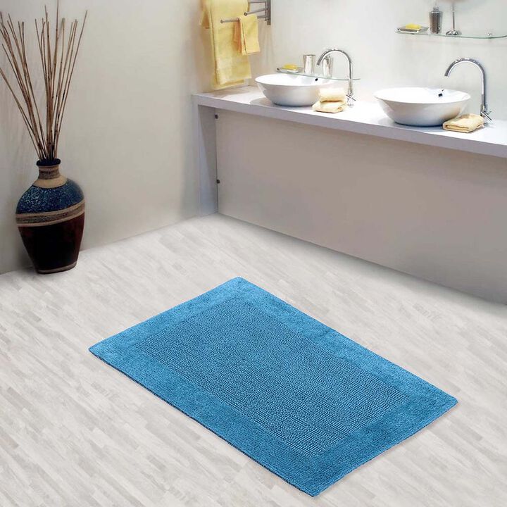 Knightsbridge Bella Napoli 220 GSF Reversible Bath Rug 21 x 34 - Light Blue