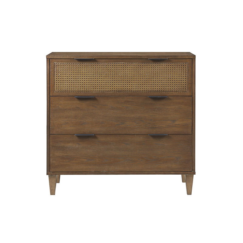 Gracie Mills Vito 3-Drawer Cane Accent Chest