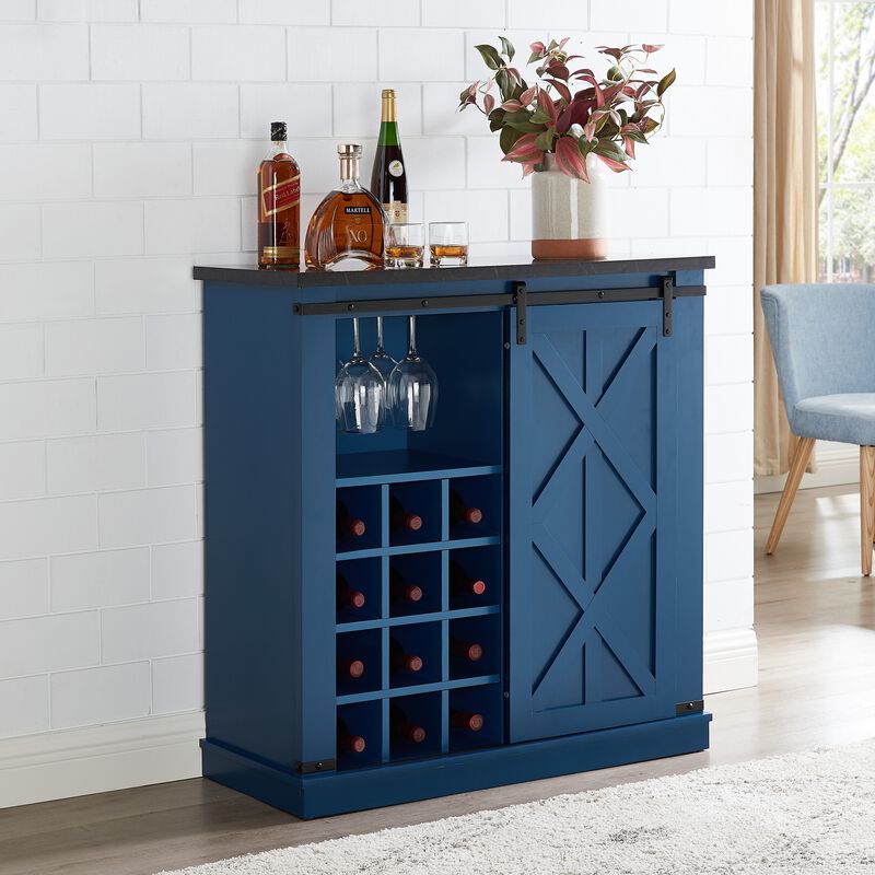 FESTIVO Rustic Wine Bar Cabinet: Space-Saving Storage Solution