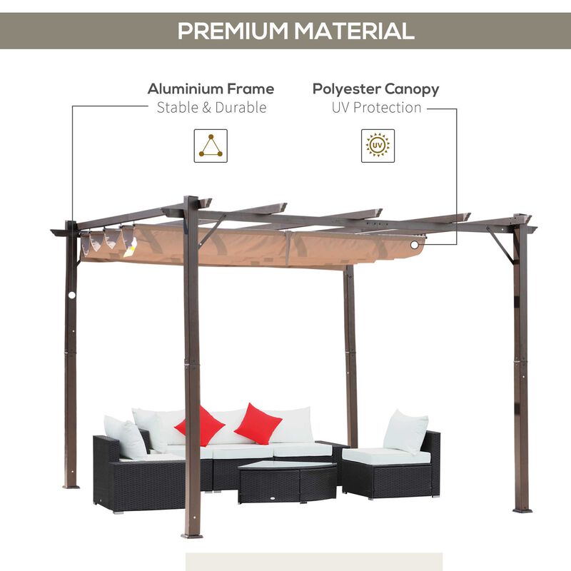 10' x 10' Outdoor Pergola Gazebo Backyard Canopy Cover Adjustable Sunshade