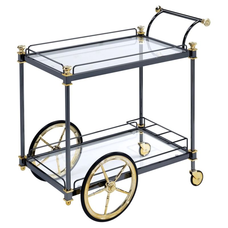 Cyrus Serving Cart, & Clear Glass