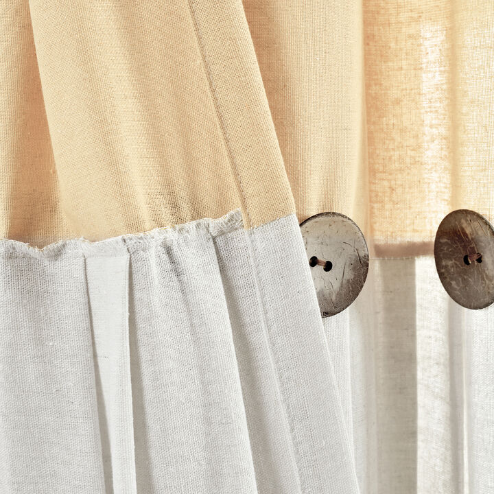 Linen Button Window Curtain Panels