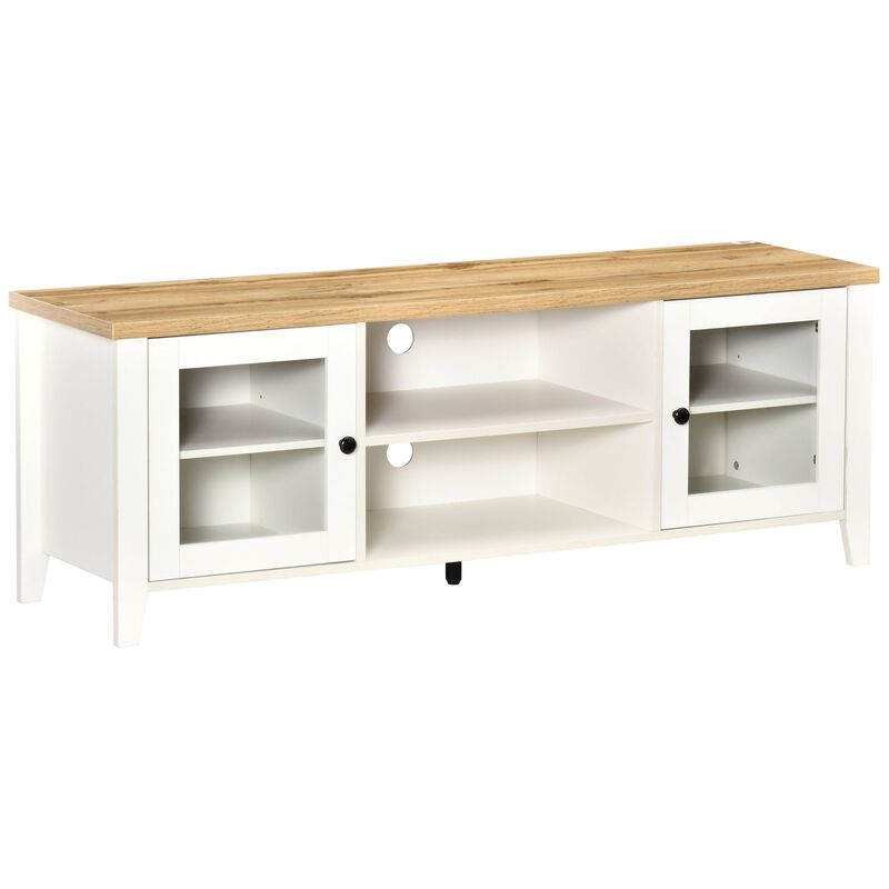 White Living Room Center: Modern TV Stand with Storage for 60" Screens