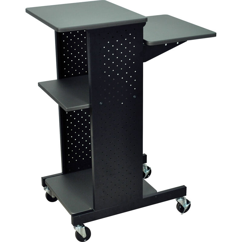 Luxor Gray 4 Shelf Mobile Presentation Station