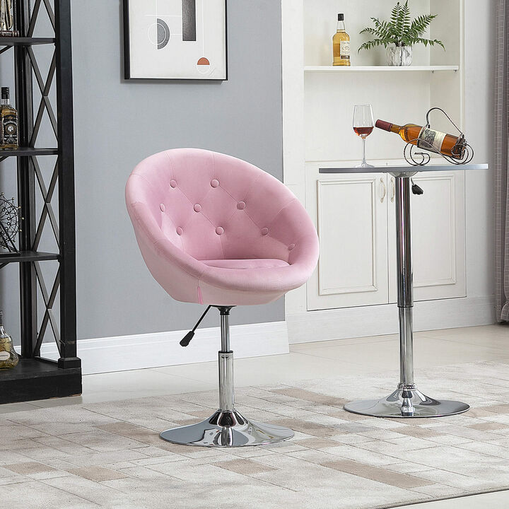 Pink Bedroom Accent: Modern Tufted Swivel Vanity Chair