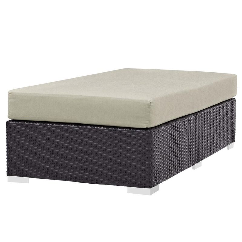 Modway Convene Outdoor Patio Fabric Rectangle Ottoman