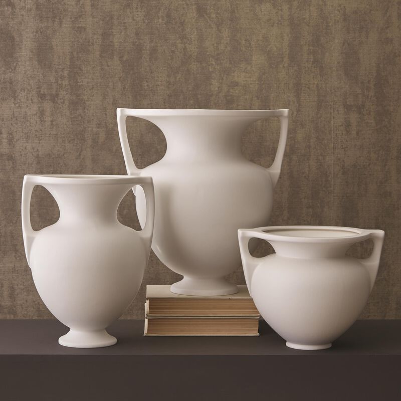 Grecian Amphora White-Medium