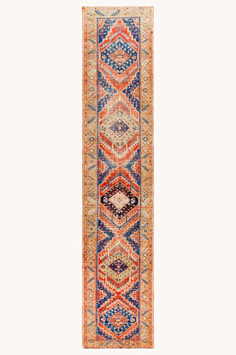 District Loom Antique Heriz Runner Rug-Mariner