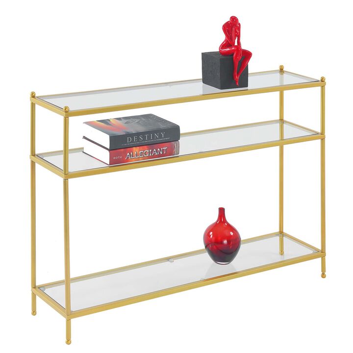 Royal Crest 3 Tier Glass Console Table