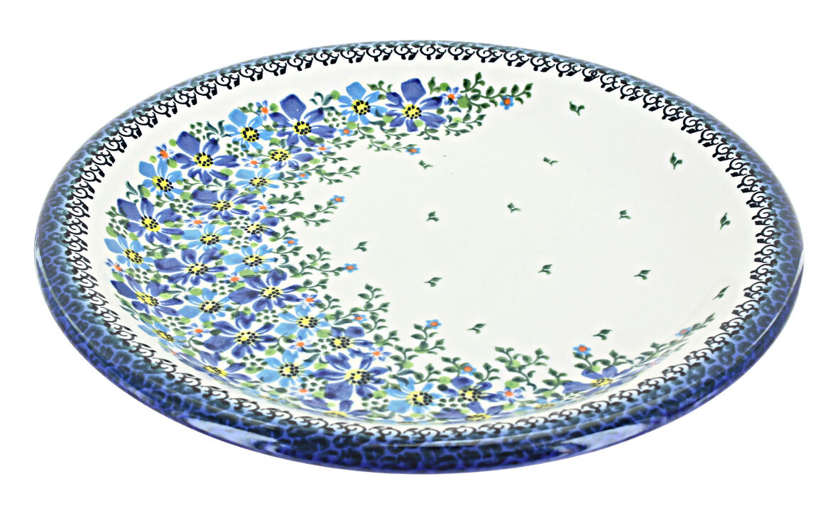 Blue Rose Polish Pottery Tahiti Dinner Plate