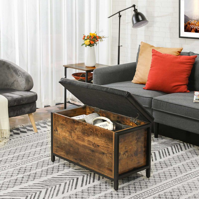 Storage Bench, Flip Top Storage Ottoman and Trunk with Padded Seat