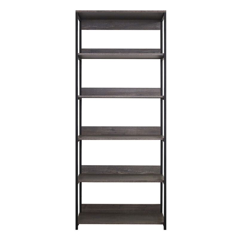 FC Design Klair Living Wood and Metal Walk-in Closet with Five Shelves in Rustic Gray