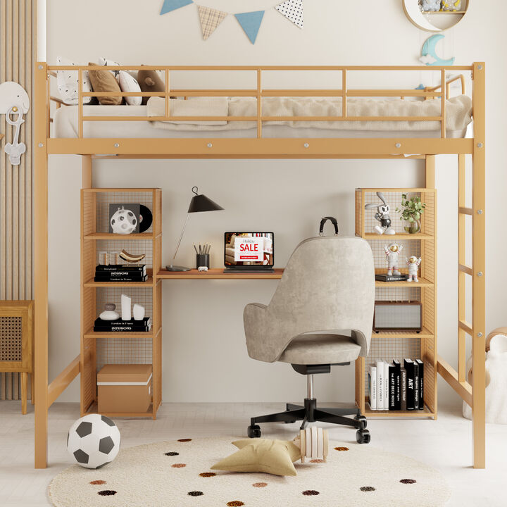 Merax Metal Loft Bed with Desk