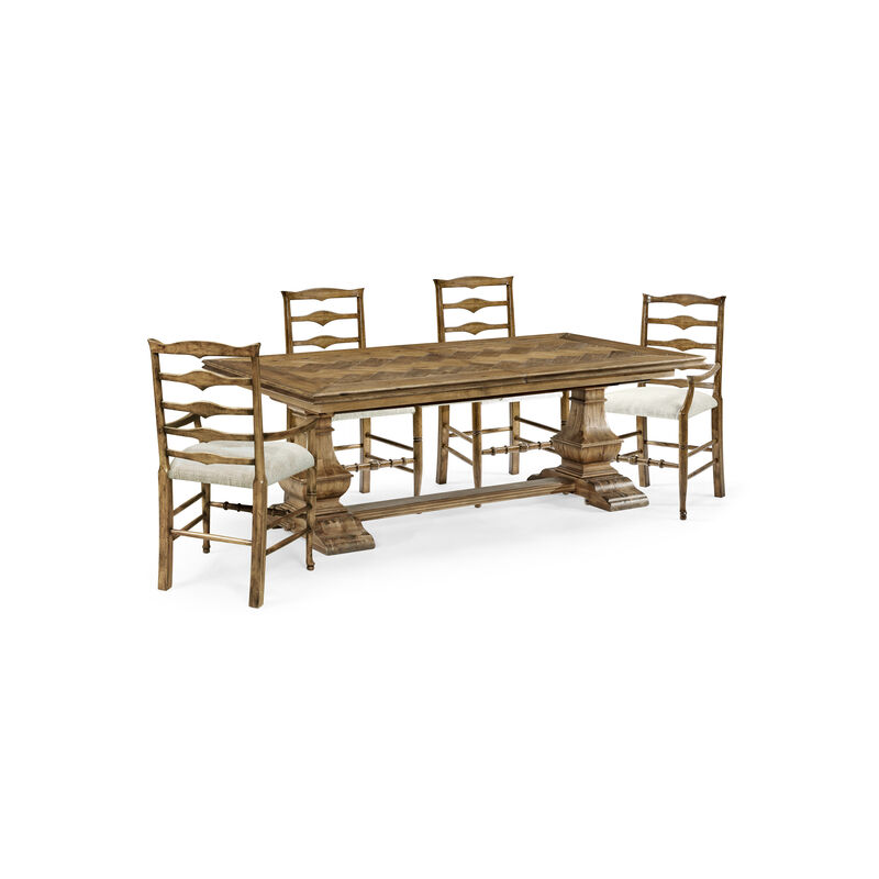 Medium Driftwood Parquet Top Dining Table