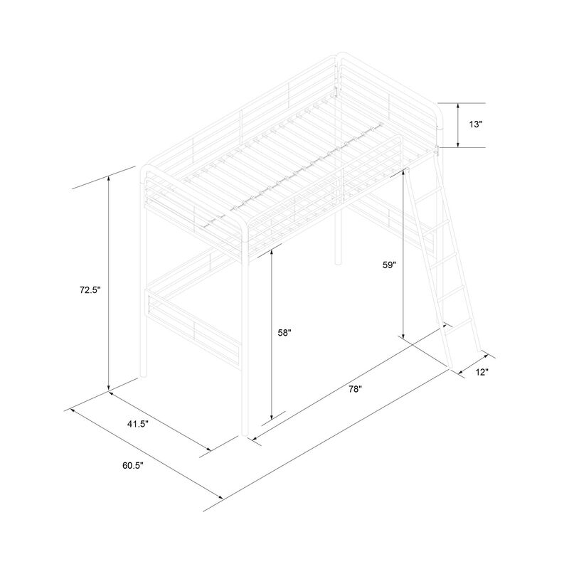 Tiana Metal Loft Bed