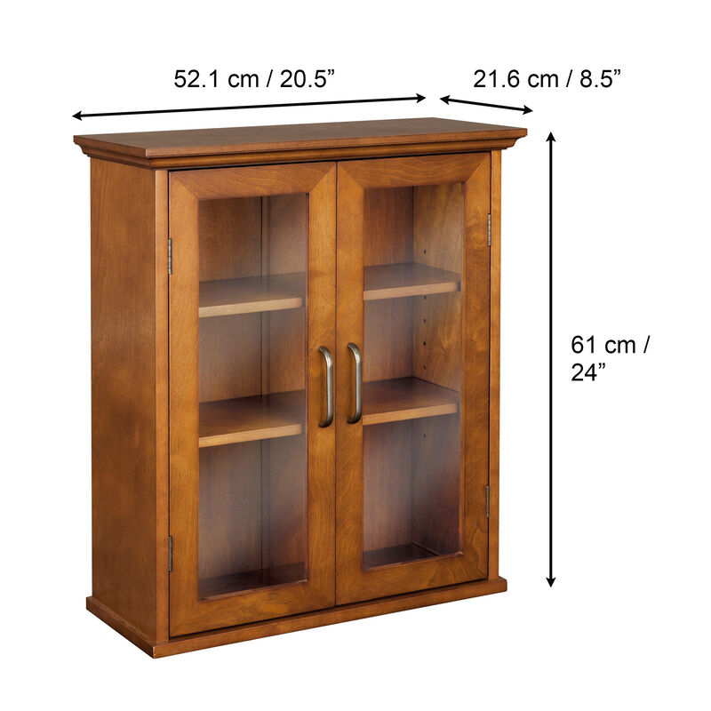 Teamson Home Avery Removable Wall Cabinet with 2 Doors- Oil Oak