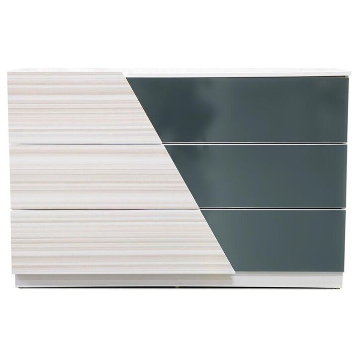 Best Master Furniture Best Master Manchester 3-Drawer Poplar Wood Bedroom Dresser in Zebra/White
