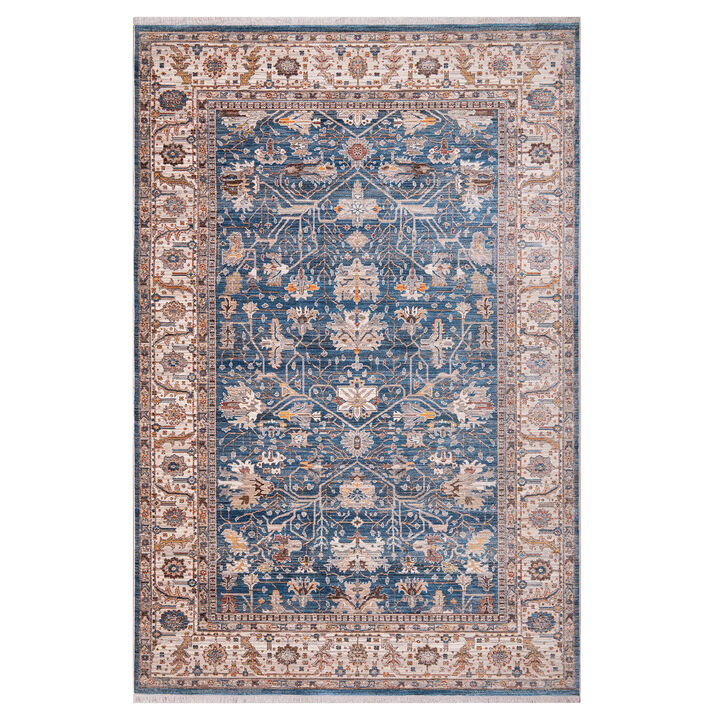 Arcadia Northam Blue Oriental Polyester Area Rug