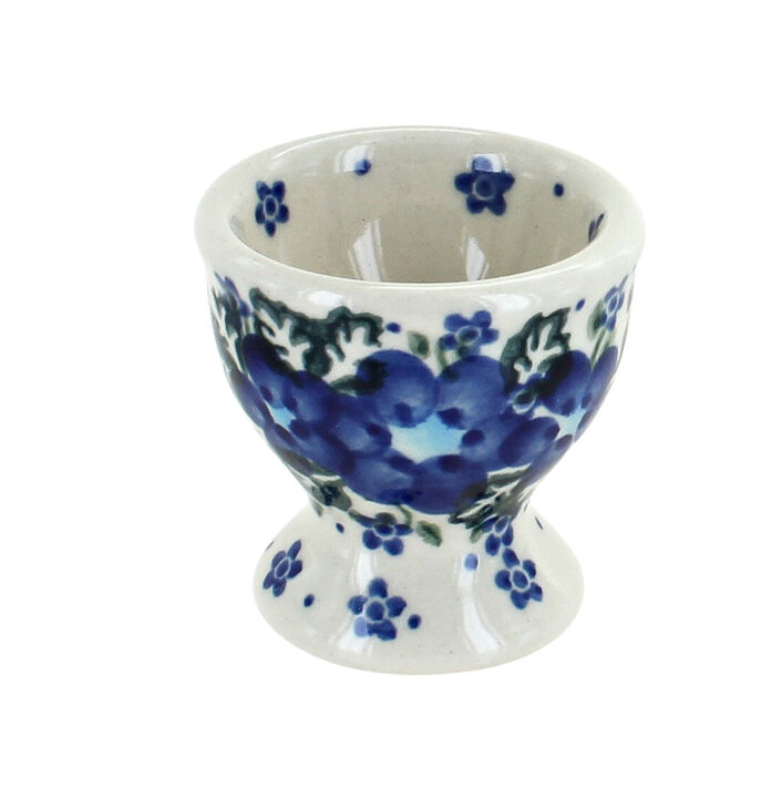 Blue Rose Polish Pottery Apple Blossom Egg Cup