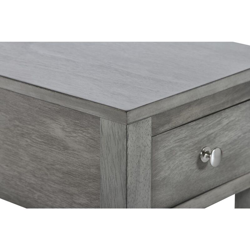New Classic Furniture Furniture Noah 1-Drawer Faux Marble & Wood End Table in Gray