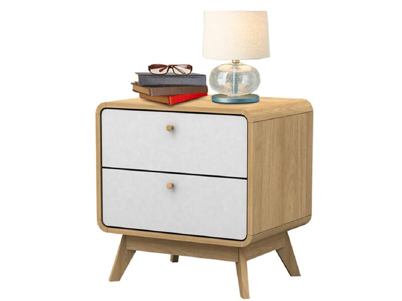 Leva Scandinavian Style 2 Drawer Nightstand