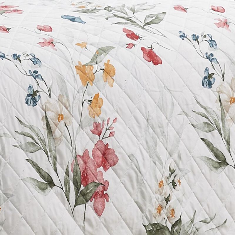RT Designers Collection Melrose Prato 3-Pieces Elegant Stitched Quilt Set OB Queen Multicolor