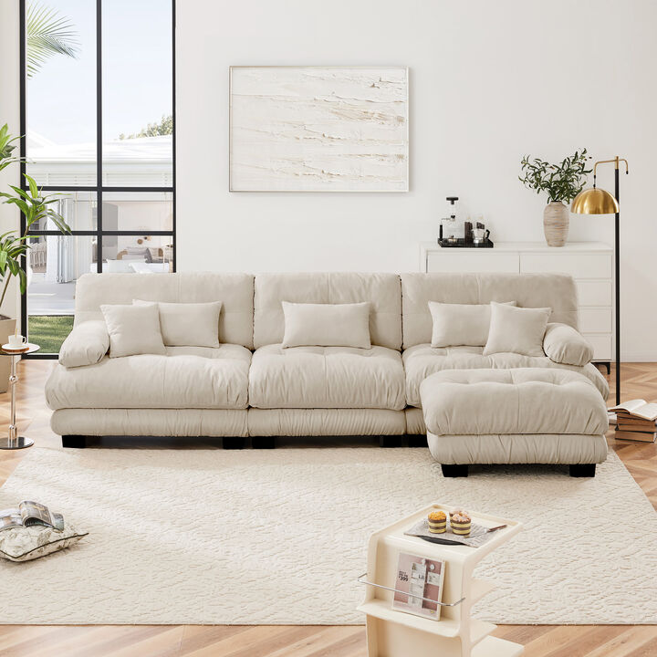 Merax Luxury Modular Sectional Sofa Couch,Oversized L Shaped Cloud Couch for Living Room