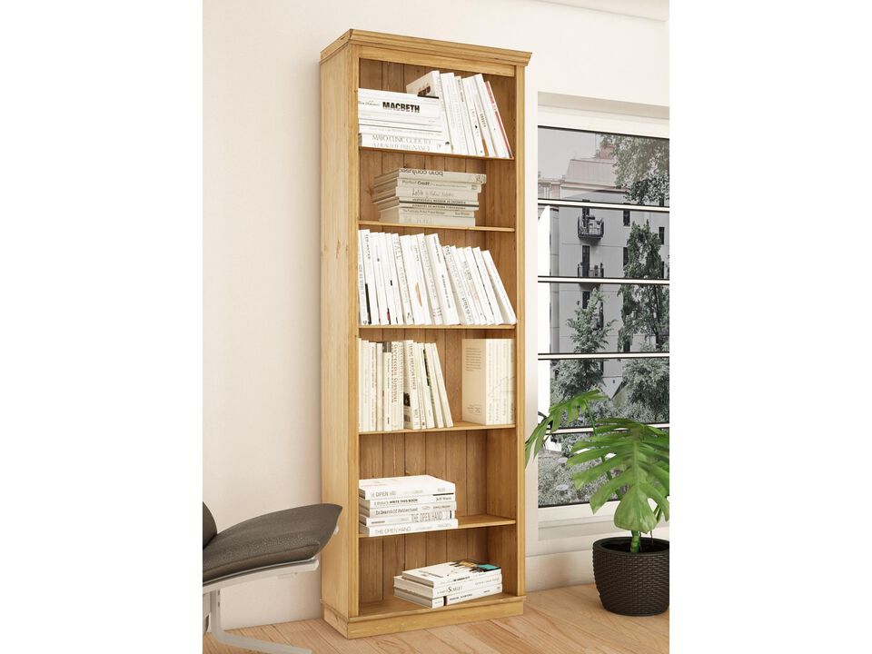 Anita Solid Wood 6 Shelf Open Bookcase