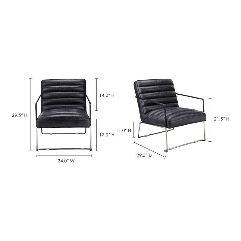 Desmond Modern Industrial Club Chair - Black, Belen Kox