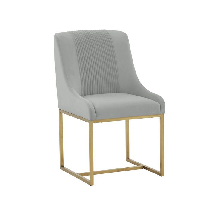 Belen Kox Glam Grey Pleated Velvet Dining Chair, Belen Kox