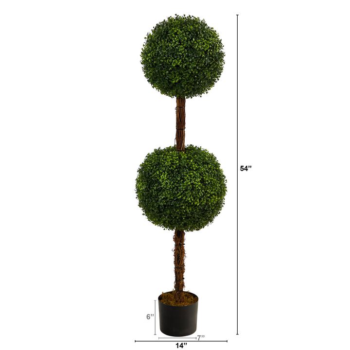 HomPlanti 4.5 Feet Boxwood Double Ball Topiary Artificial Tree (Indoor/Outdoor)