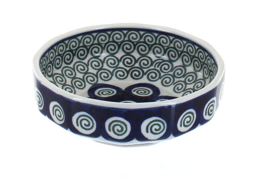 Blue Rose Polish Pottery Sapphire Fields Small Angular Bowl