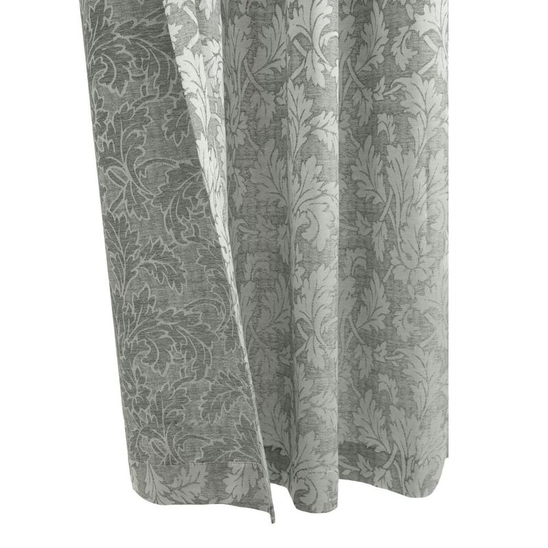 Habitat Valencia Light Filtering Provide Daytime Privacy Rich Woven Branch Leaf Design Grommet Curtain Panel 52" x 95" Grey