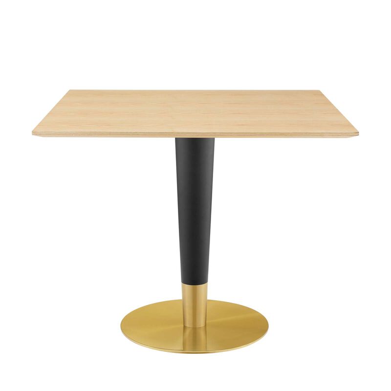 Modway - Zinque 36" Square Dining Table Gold Natural