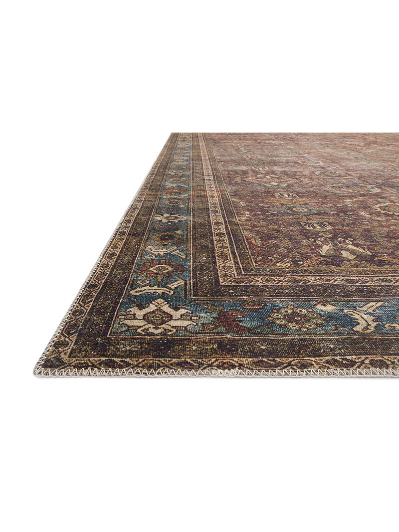 Layla LAY01 Brick/Blue 18" x 18" Sample Rug by Loloi II