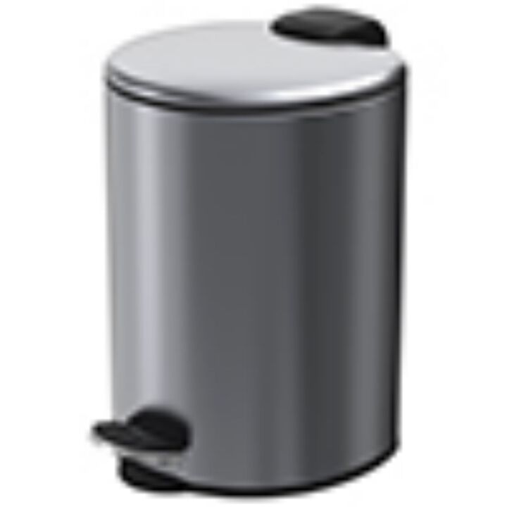 1.85 Gal./7 Liter Semi Round Step-on Trash Can for Bathroom and Office with Black Nickel Metallic Painting