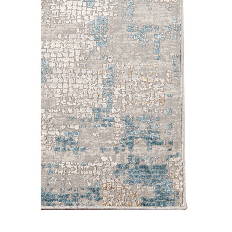 Hamilton Stovall Light Blue Polyester Blend Area Rug