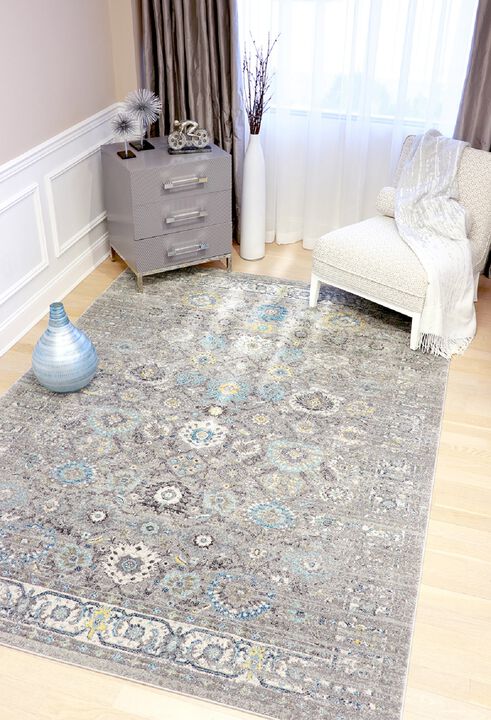 Pasargad Home Turkish Chelsea Design Silver Area Rug-10' 0'' X 14' 0''