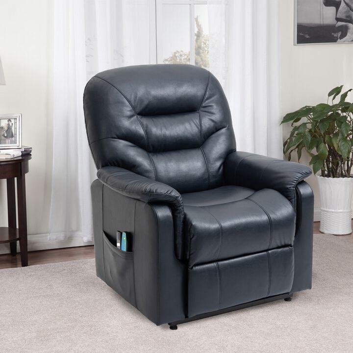 MONDAWE Ergonomic Faux Leather Power Lift Recliner Chair for Elderly with Side Pocket and Two Remote Control
