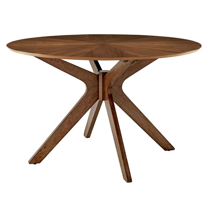 Modway - Crossroads 47" Round Wood Dining Table Walnut