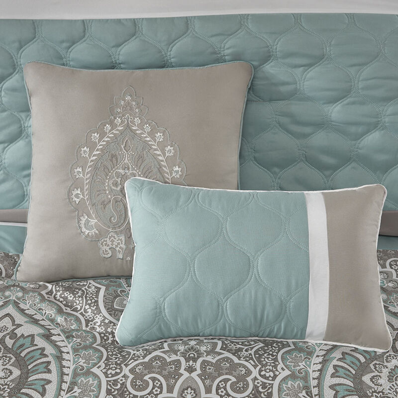 Gracie Mills Ronny 8-Piece Damask-Inspired Comforter Set